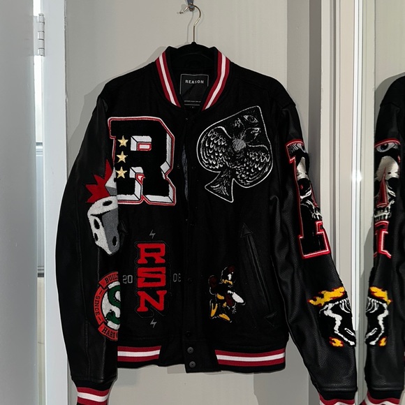 Men’s Reasons Letter Patch Jacket - Picture 1 of 4